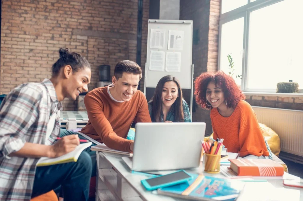Group of young professionals working together