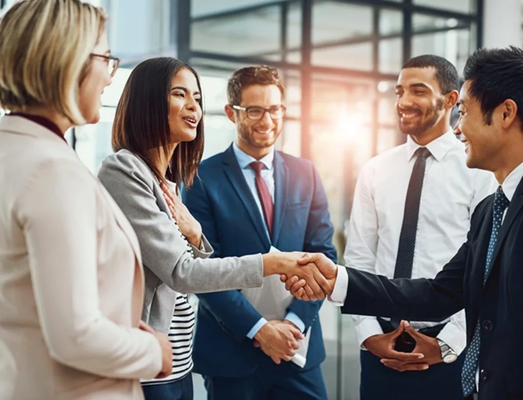 business professionals shaking hands